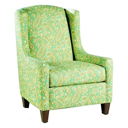 Accent Wing Chair with Wood Legs